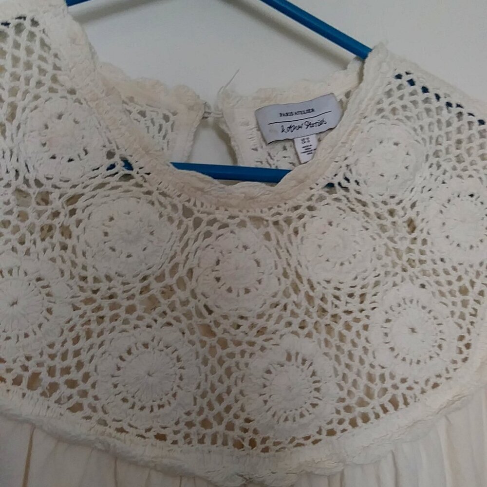 โจ & Other Stories Paris Atelier Mini Dress โจ Size 10 | Muslin Natural Crochet - Picture 6 of 11